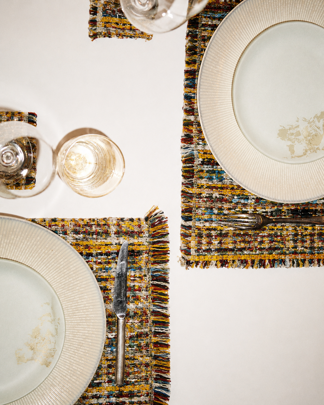 The Ethiquette Maison set rectangulaire Saint Tropez tweed