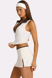 Oh Polly Bo+Tee Soft Active débardeur col zippé Coconut respirant