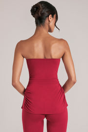 Oh Polly Tops haut bandeau rouge cerise modal 16011