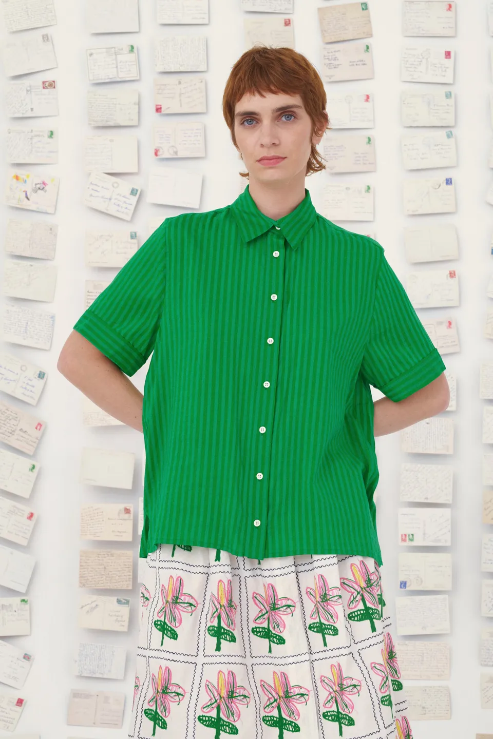 MII Carte Postale chemise Karine Les Unis coton-soie XS-XL