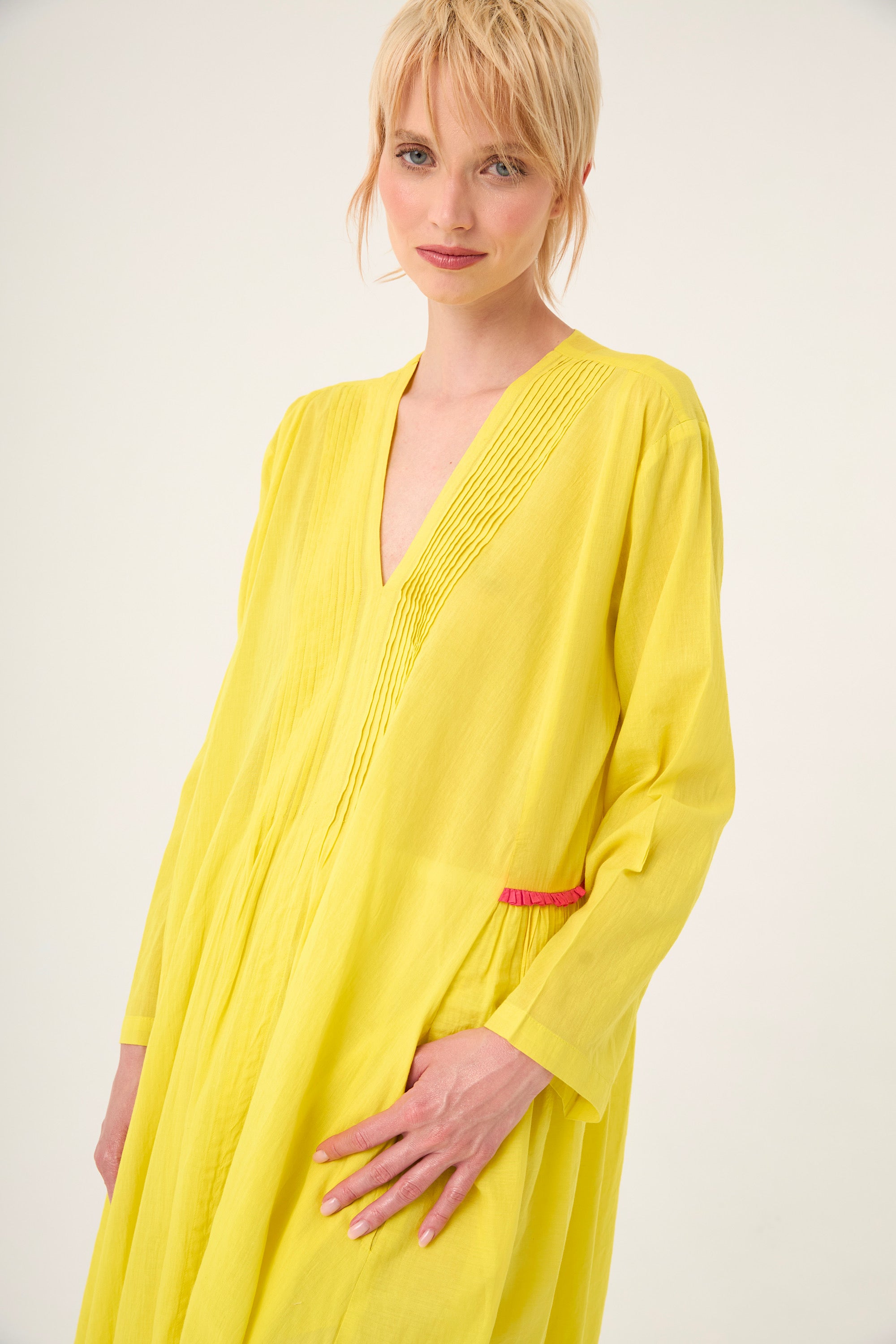 Chicosoleil Zazie robe longue jaune voile coton