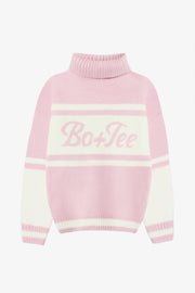 Oh Polly pull col roulé oversize rose laine
