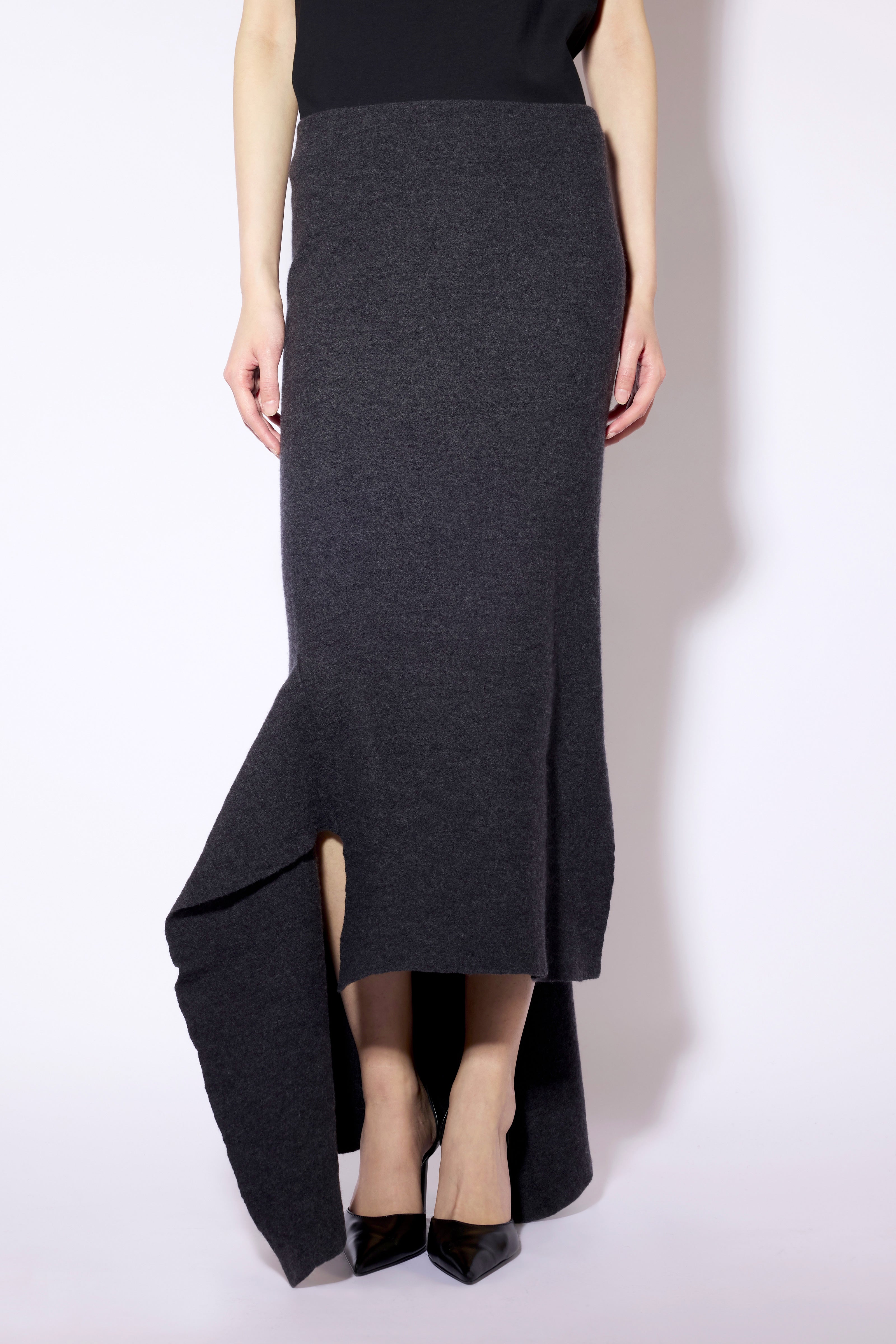 Liviana Conti Jenna jupe midi anthracite laine