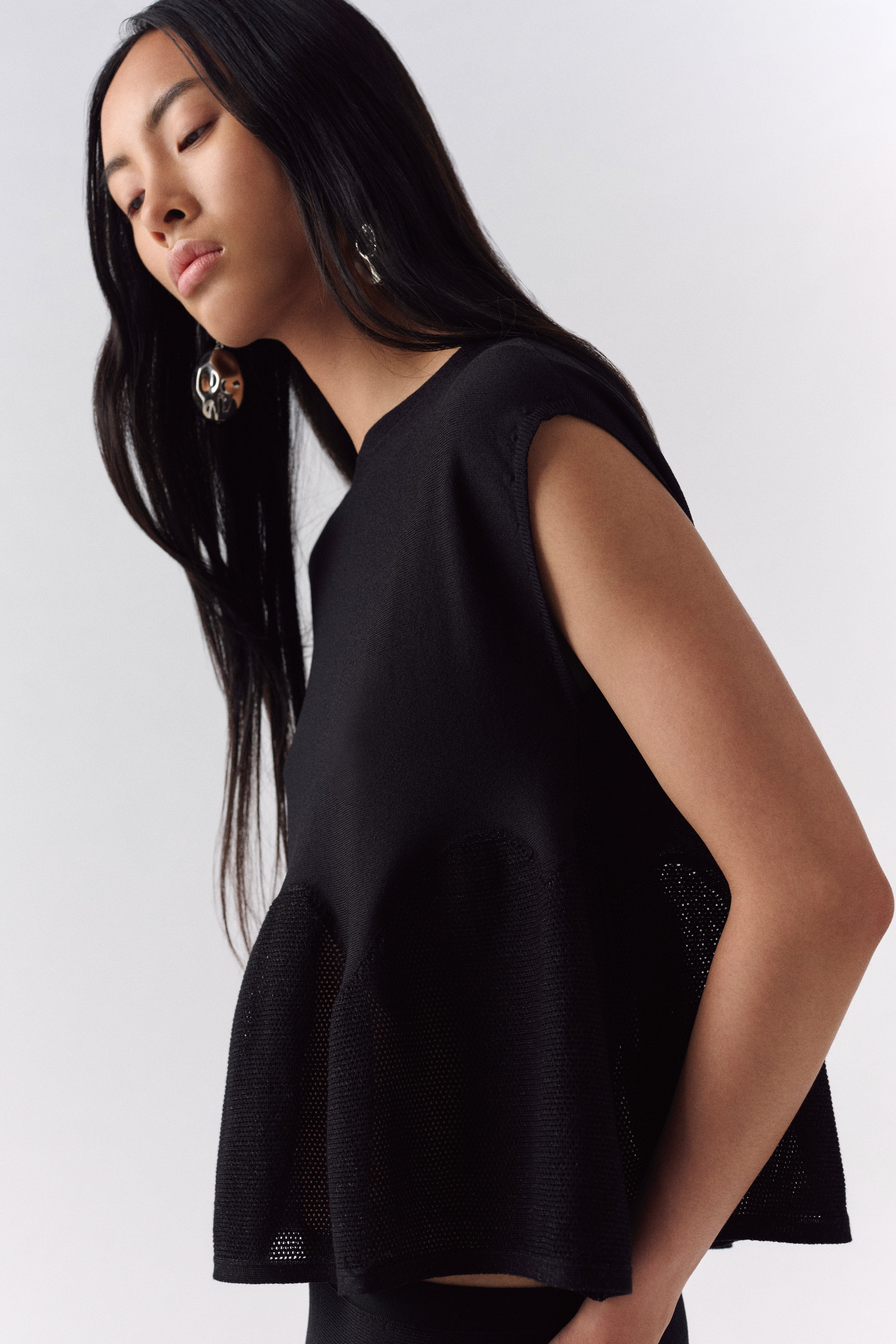 Liviana Conti Estelle top noir dentelle viscose