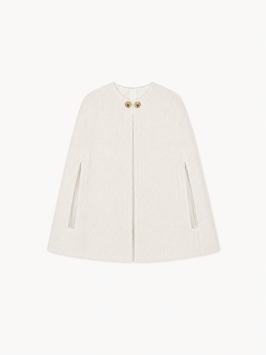 The Ethiquette Diamant cape tweed blanc XS-M