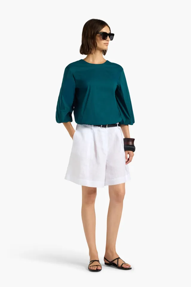 Liviana Conti Mary blouse eucalyptus popeline stretch