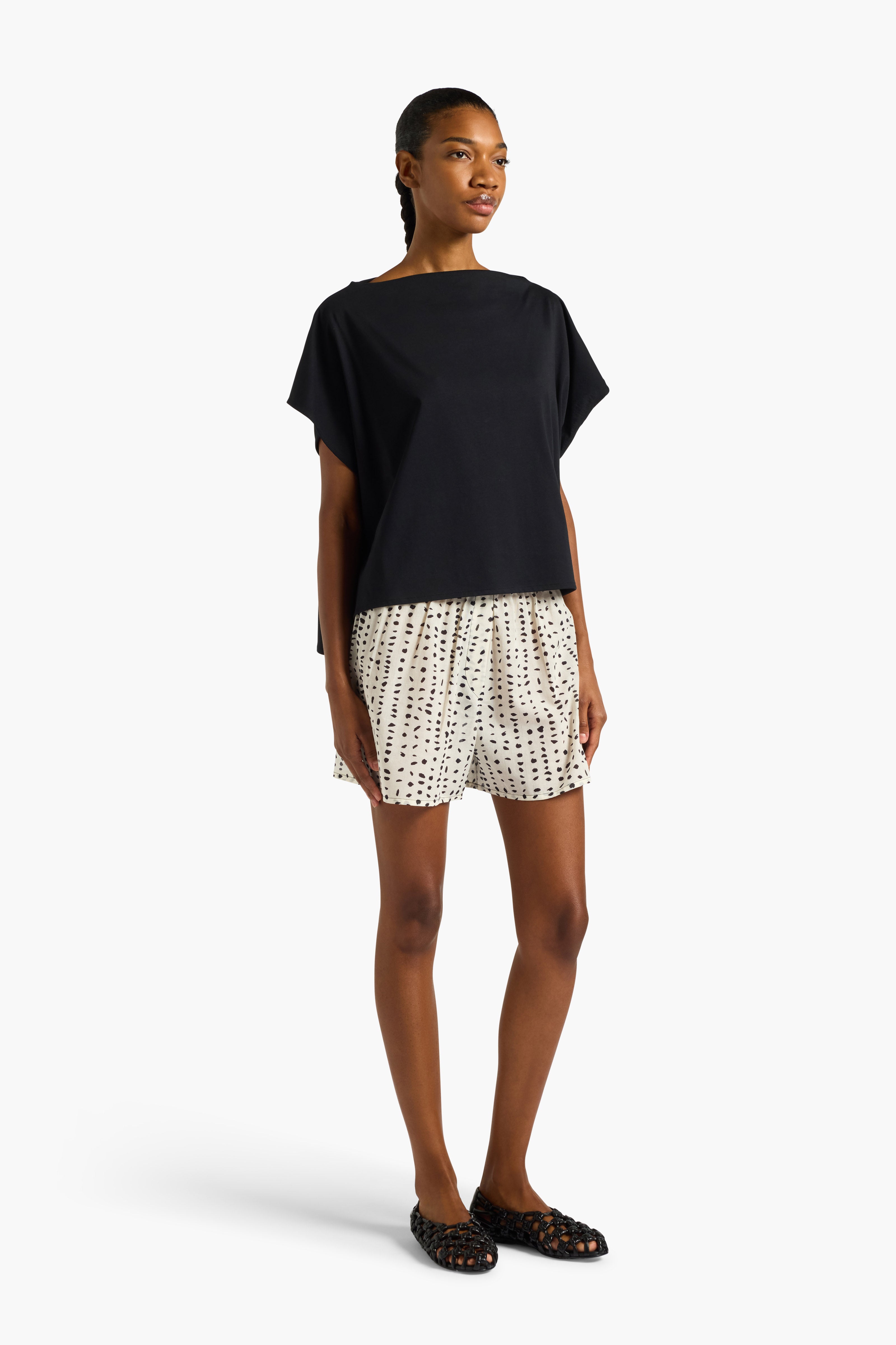 Liviana Conti Kolann short coton micro ecru noir