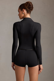 Oh Polly Jumpsuits Araceli combishort noir manches longues