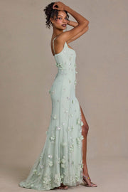 Oh Polly Vasanta robe corset sauge brodée