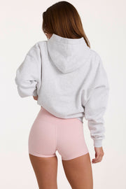 Oh Polly Oversized Applique Hoodie sweat femme gris chiné BT11300