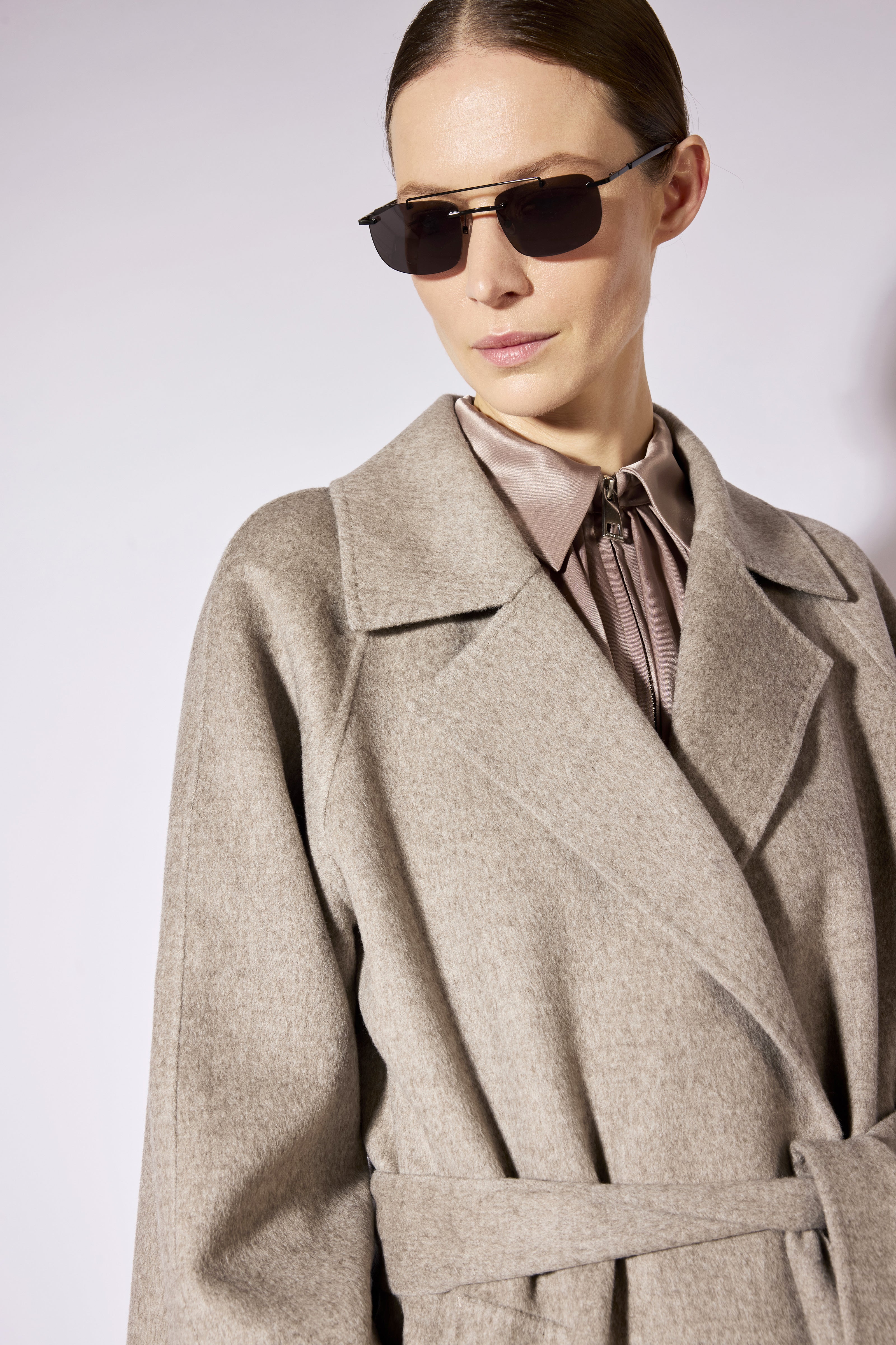 Liviana Conti Wayne manteau laine-yak marron ceinturé