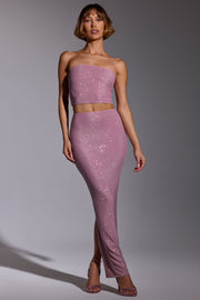 Oh Polly Melisande jupe maxi rose clair strass