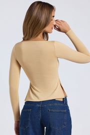 Oh Polly Fiora 8129 Top Col Cœur Sable Modal