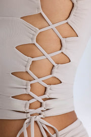 Oh Polly Emerson Top Taupe Découpé S