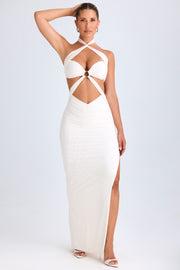 Oh Polly Kalyani robe maxi blanche dos nu fente