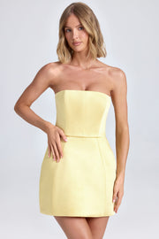 Oh Polly Haisley Mini robe bustier jaune satin
