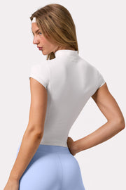 Oh Polly Bo+Tee top zip coconut manches courtes