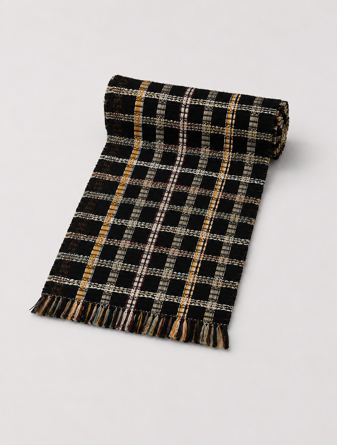The Ethiquette Paris chemin de table tweed pied-de-poule 40x180