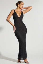 Oh Polly Embellished Colmar robe de soirée noire strass