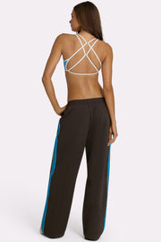 Oh Polly Woven Track Pants pantalon truffe tissé large