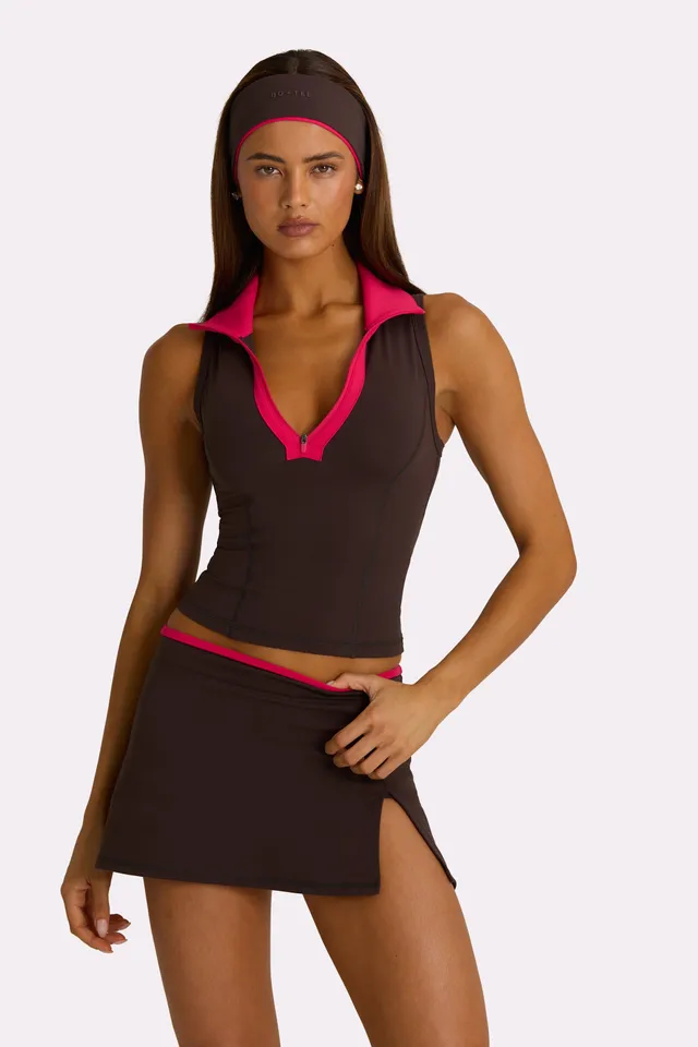 Oh Polly Bo+Tee débardeur truffle col zippé sport
