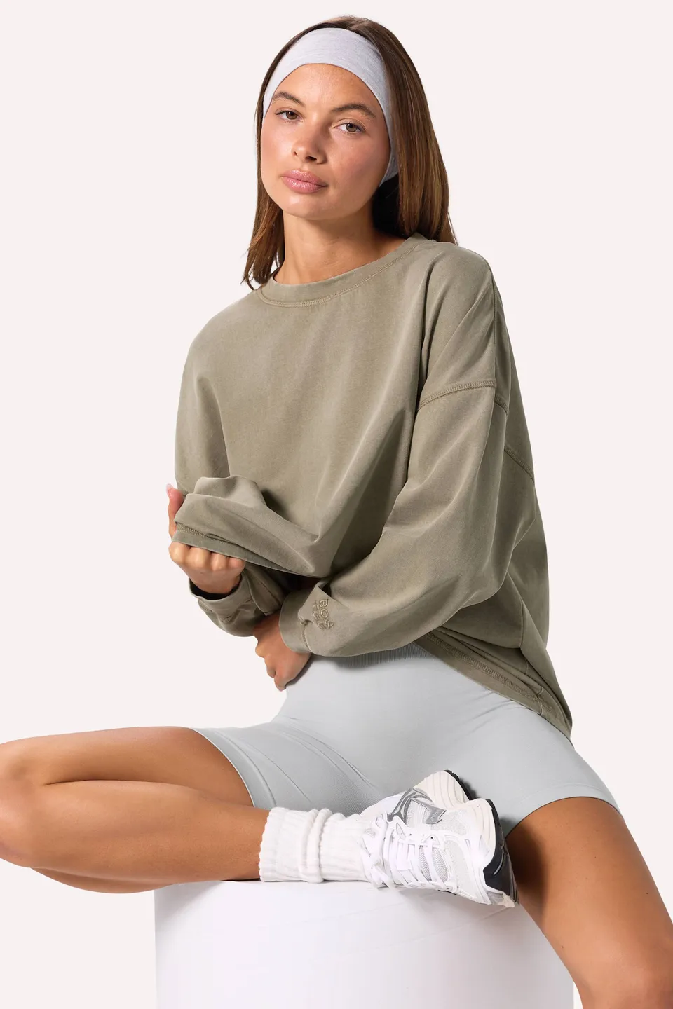 Oh Polly T-Shirt Oversize Vert Clair Délavé 100% Coton