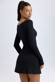 Oh Polly Alvie robe mini noire modal ligne A