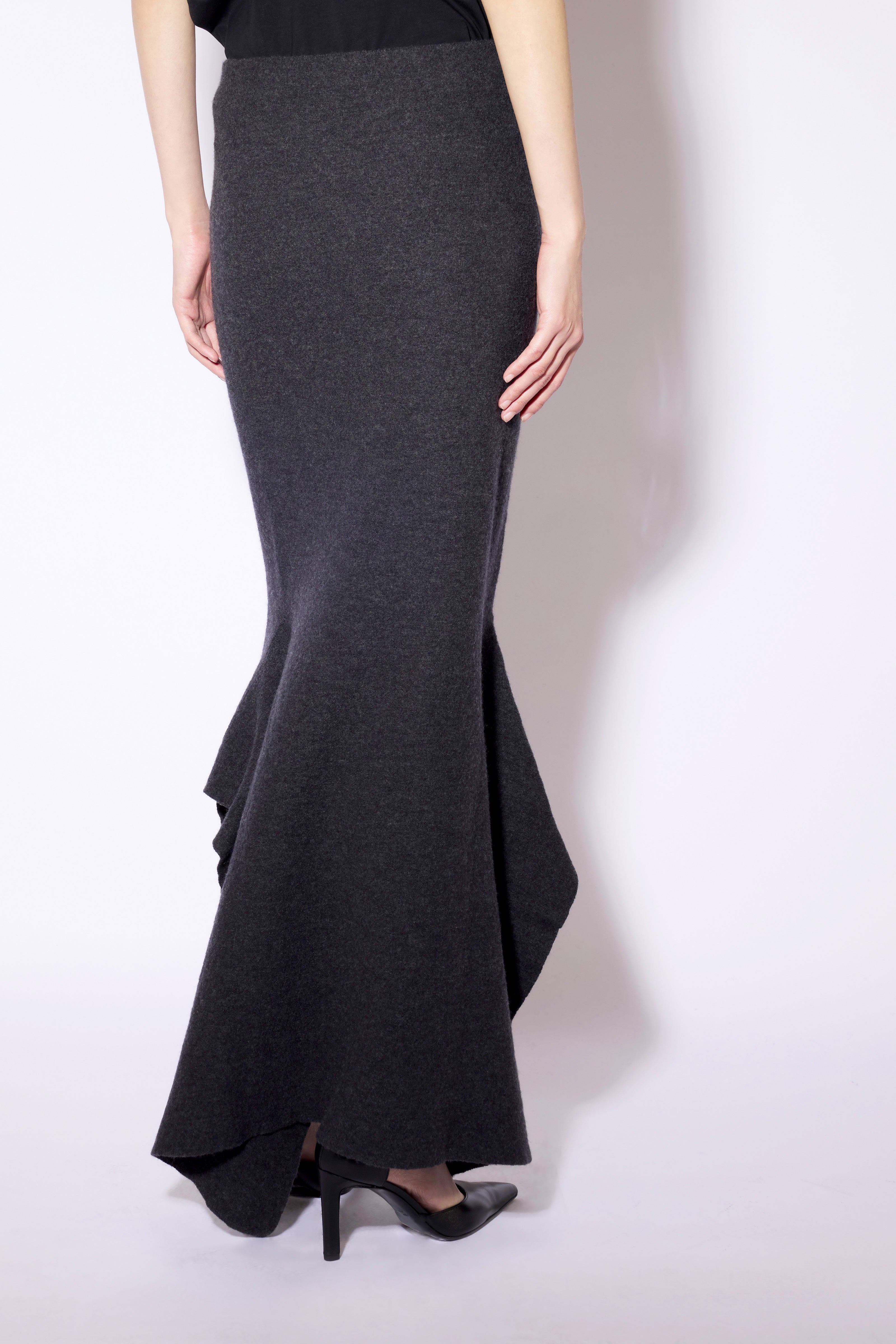 Liviana Conti Jenna jupe midi anthracite laine