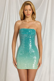 Oh Polly Dresses Alessi robe bleue ombré sequins