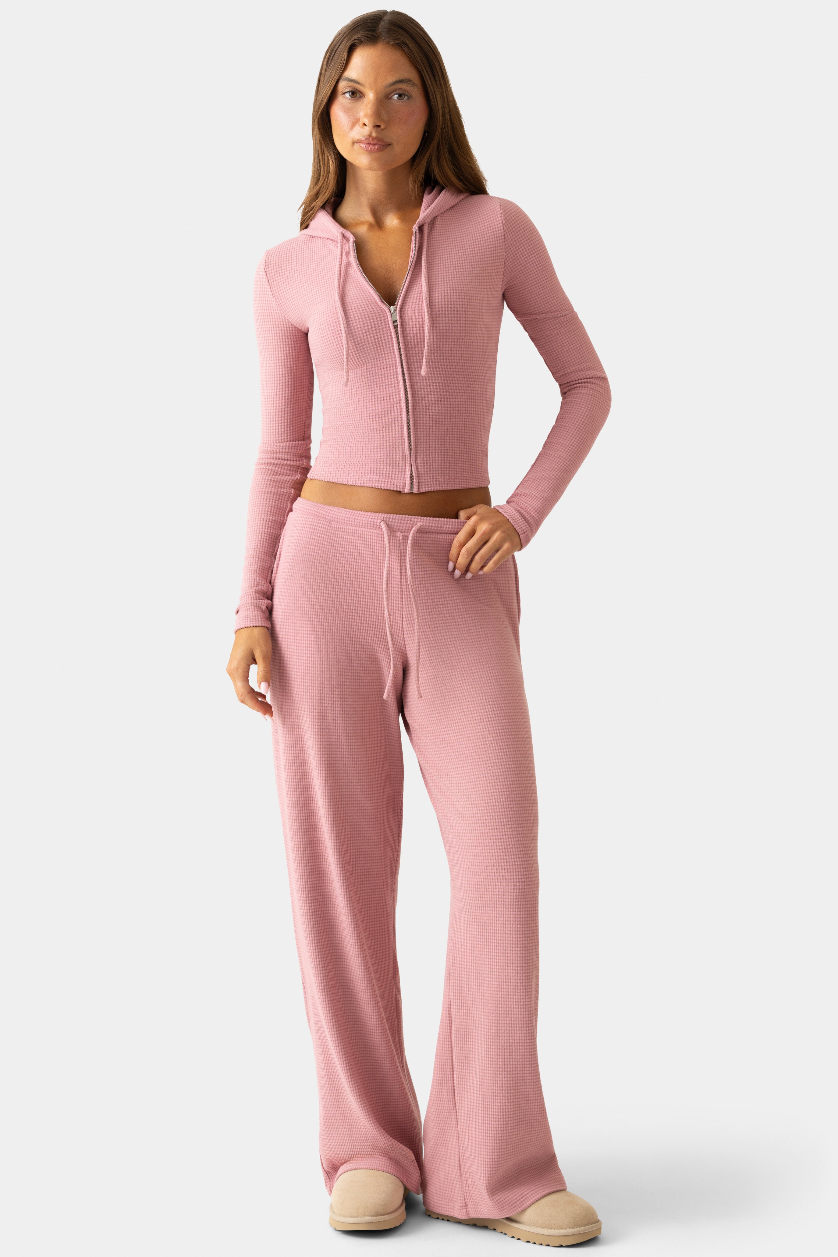 Oh Polly Bo+Tee Jersey Pantalon Berry taille basse poches