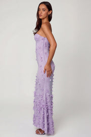 Oh Polly Amal robe maxi lilas corset à sequins
