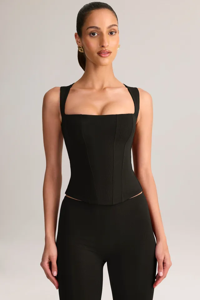 Oh Polly Vivee 15439 top noir col carré modal