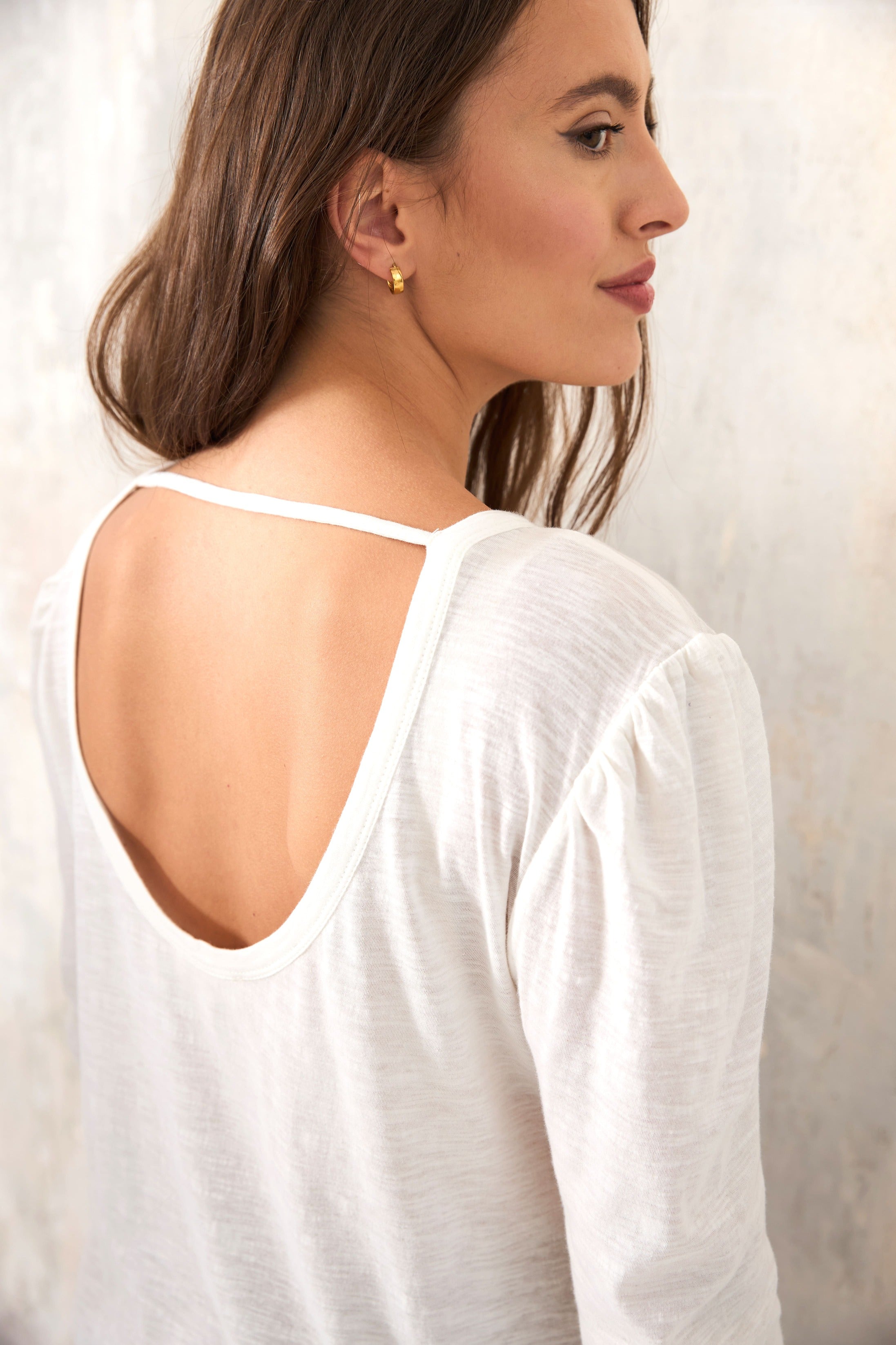Chicosoleil Harper tee-shirt blanc manches longues coton