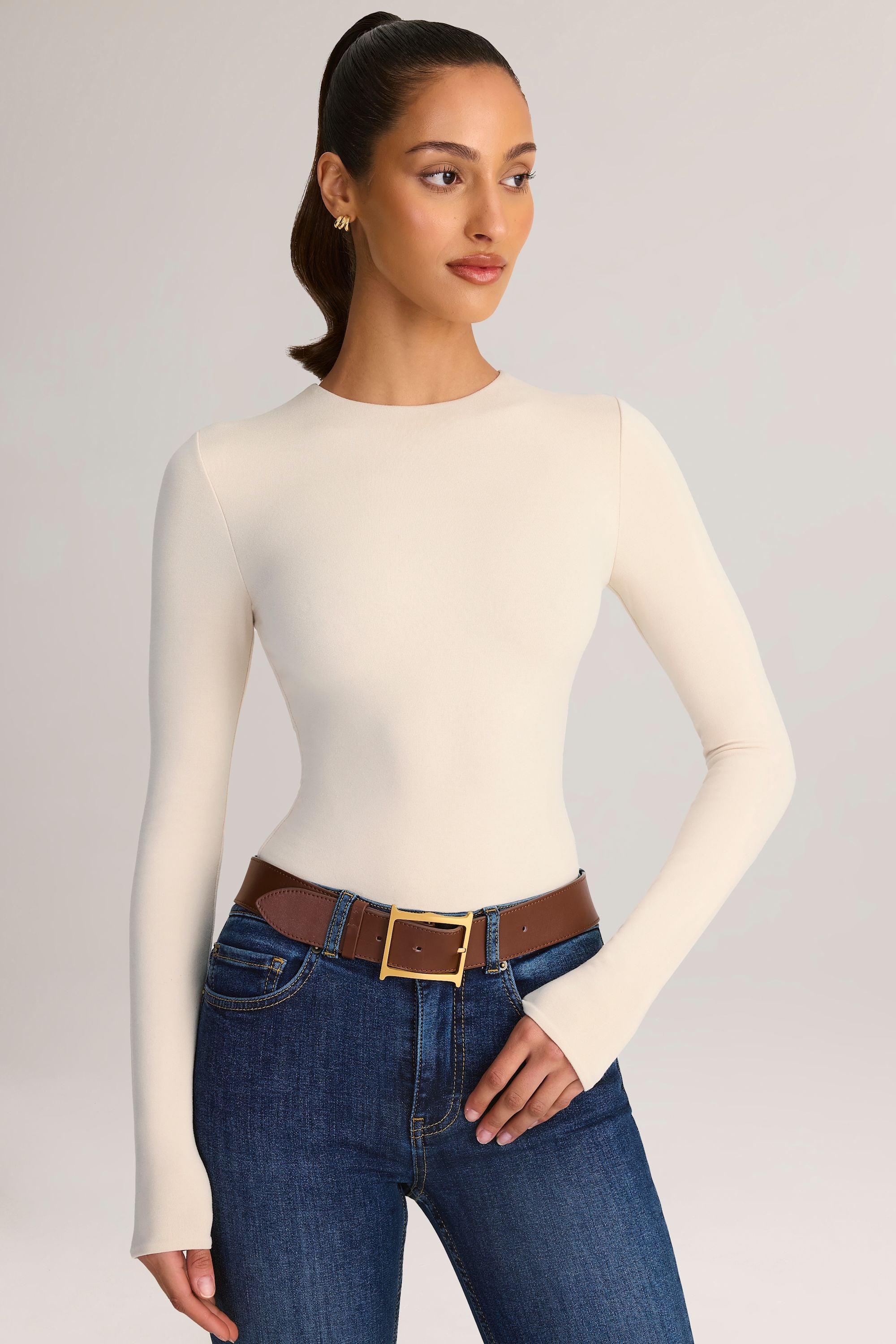 Oh Polly Ziva 15442 body manches longues crème modal