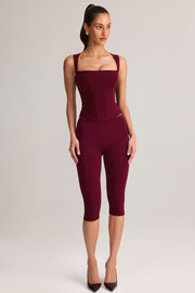 Oh Polly Vivee top bordeaux col carré moulant modal