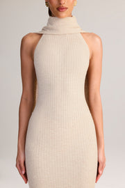 Oh Polly Dree robe maxi maille crème col roulé
