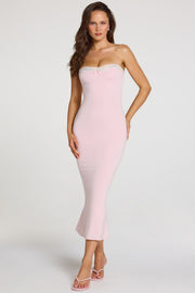 Oh Polly Winslet Robe Bustier Rose Dentelle Midaxi