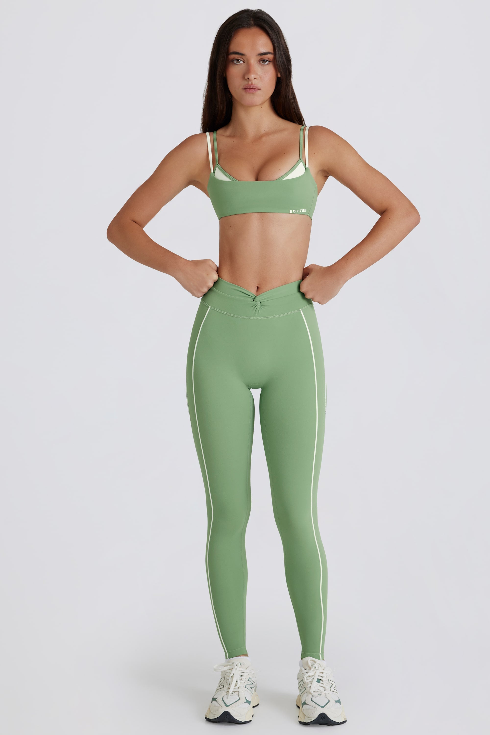 Oh Polly Bo+Tee Legging Soft Active Twist Jade taille haute