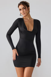 Oh Polly Oakley 7966 Mini Robe Noire col plongeant