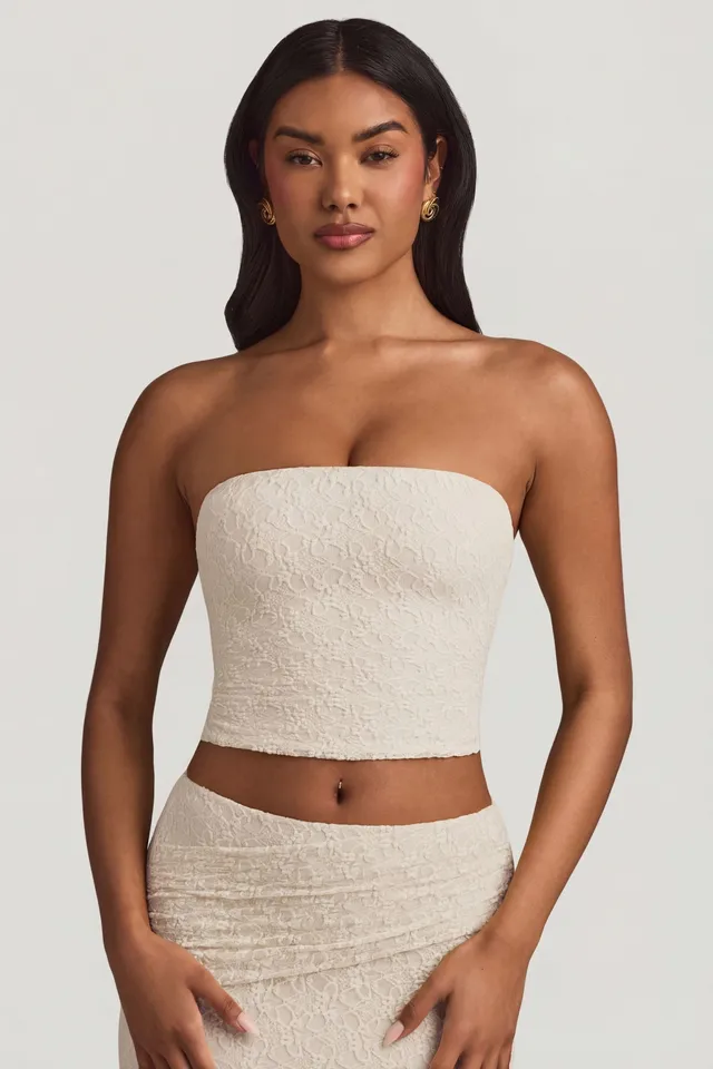 Oh Polly Tops Tamia 14105 top dentelle ivoire bandeau