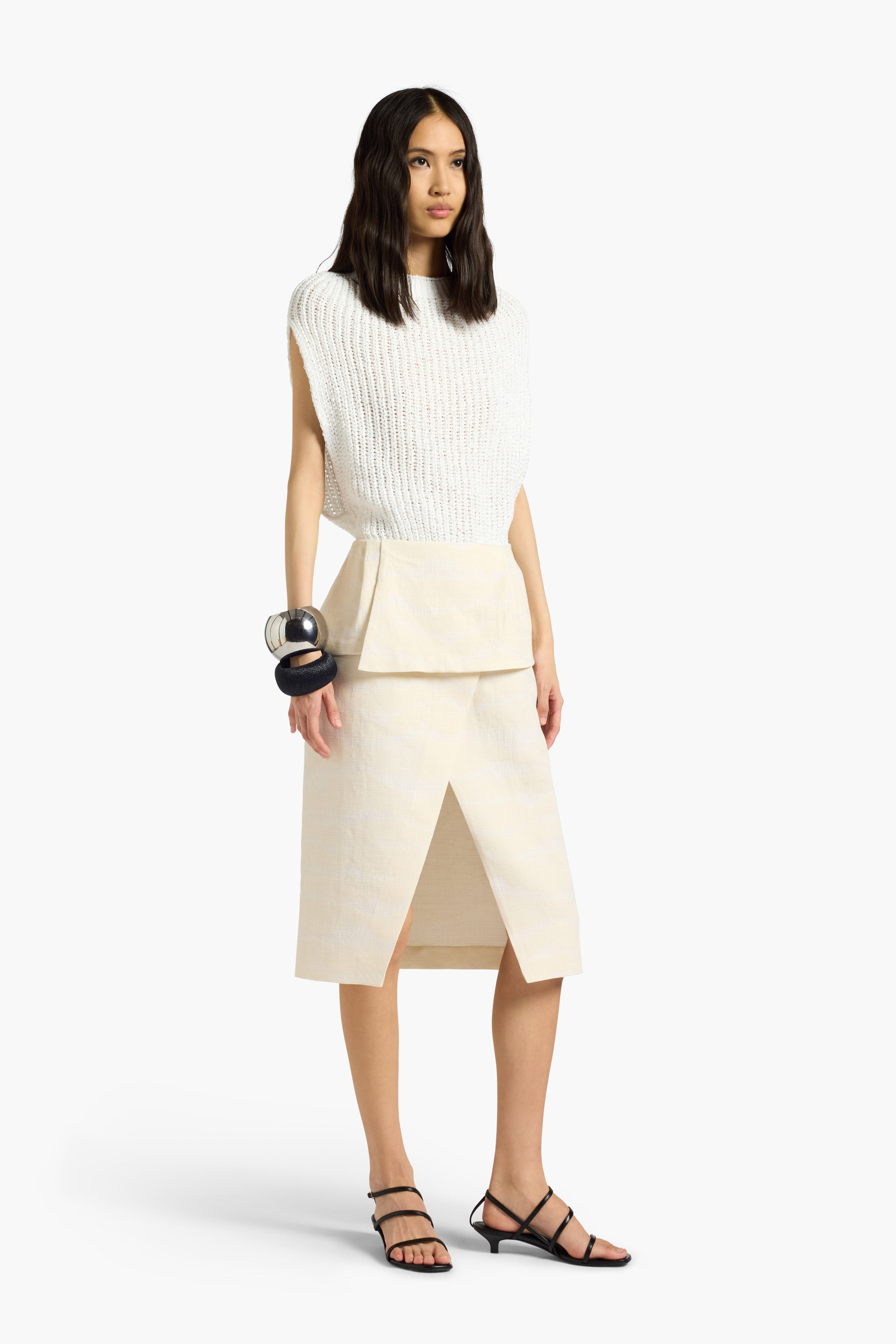 Liviana Conti Fedra top blanc col bateau