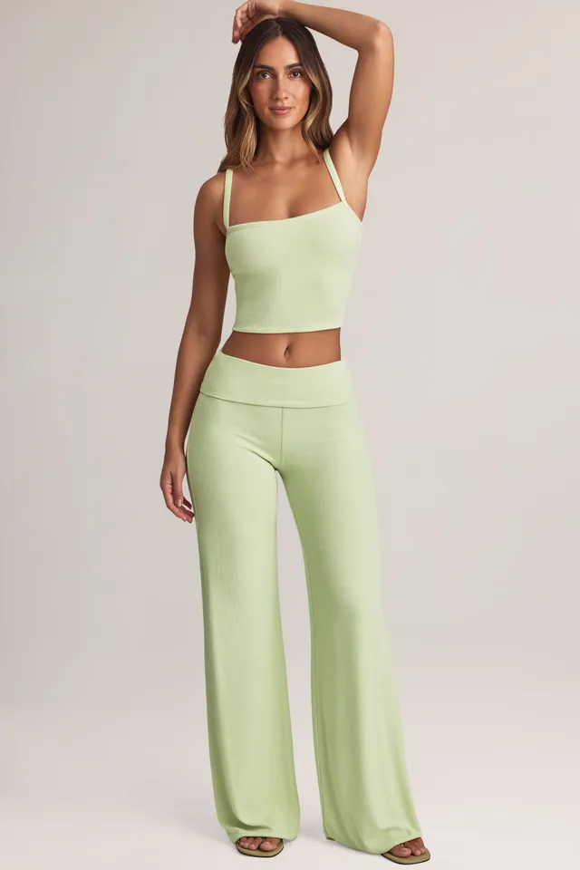 Oh Polly Trousers Melida Pantalon Vert Sauge Large
