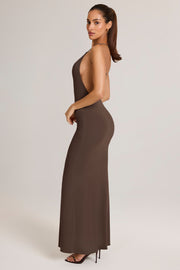 Oh Polly Leire Robe longue marron modal dos nu
