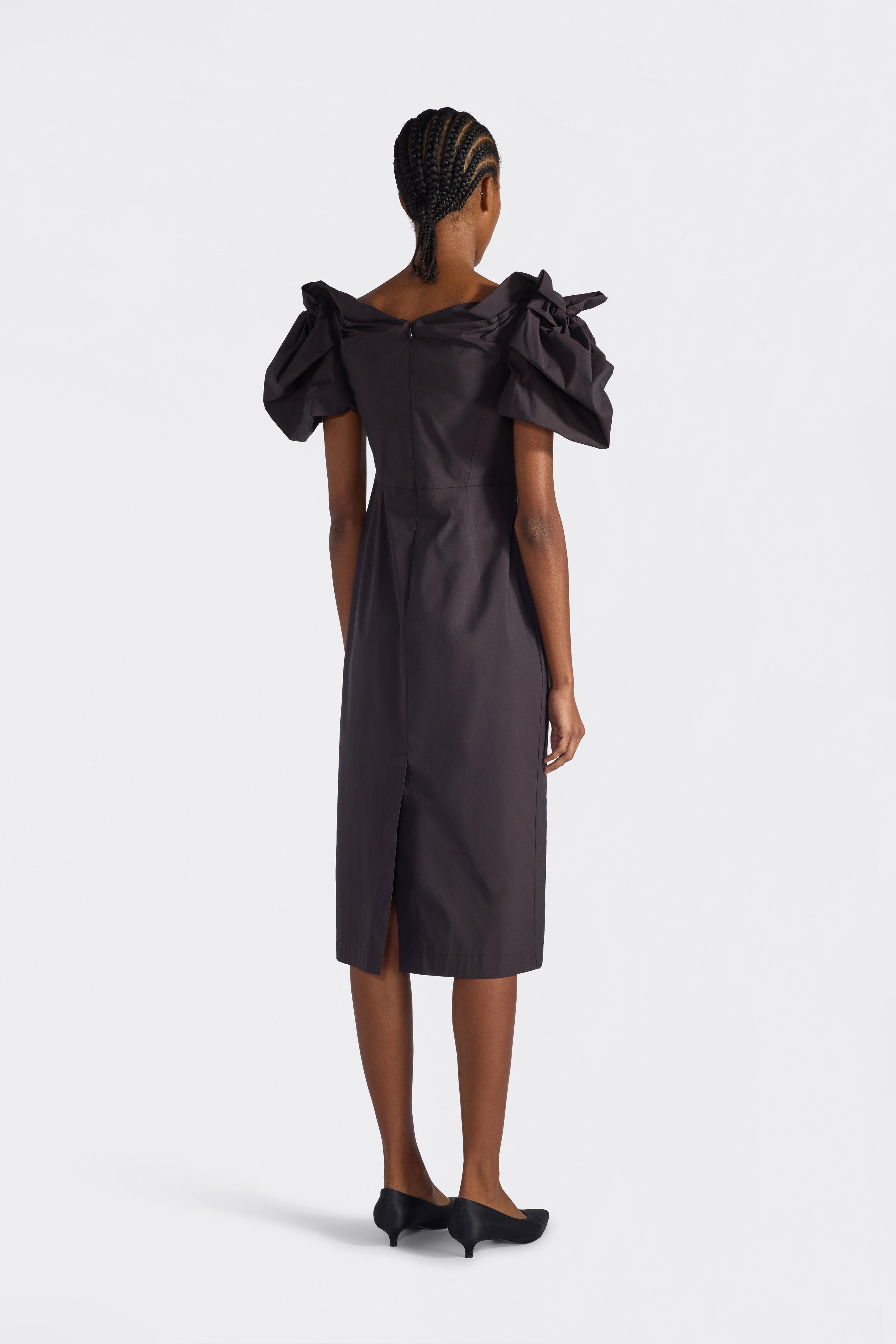 Liviana Conti Gianira robe midi fondente F6SK37 manches ballon