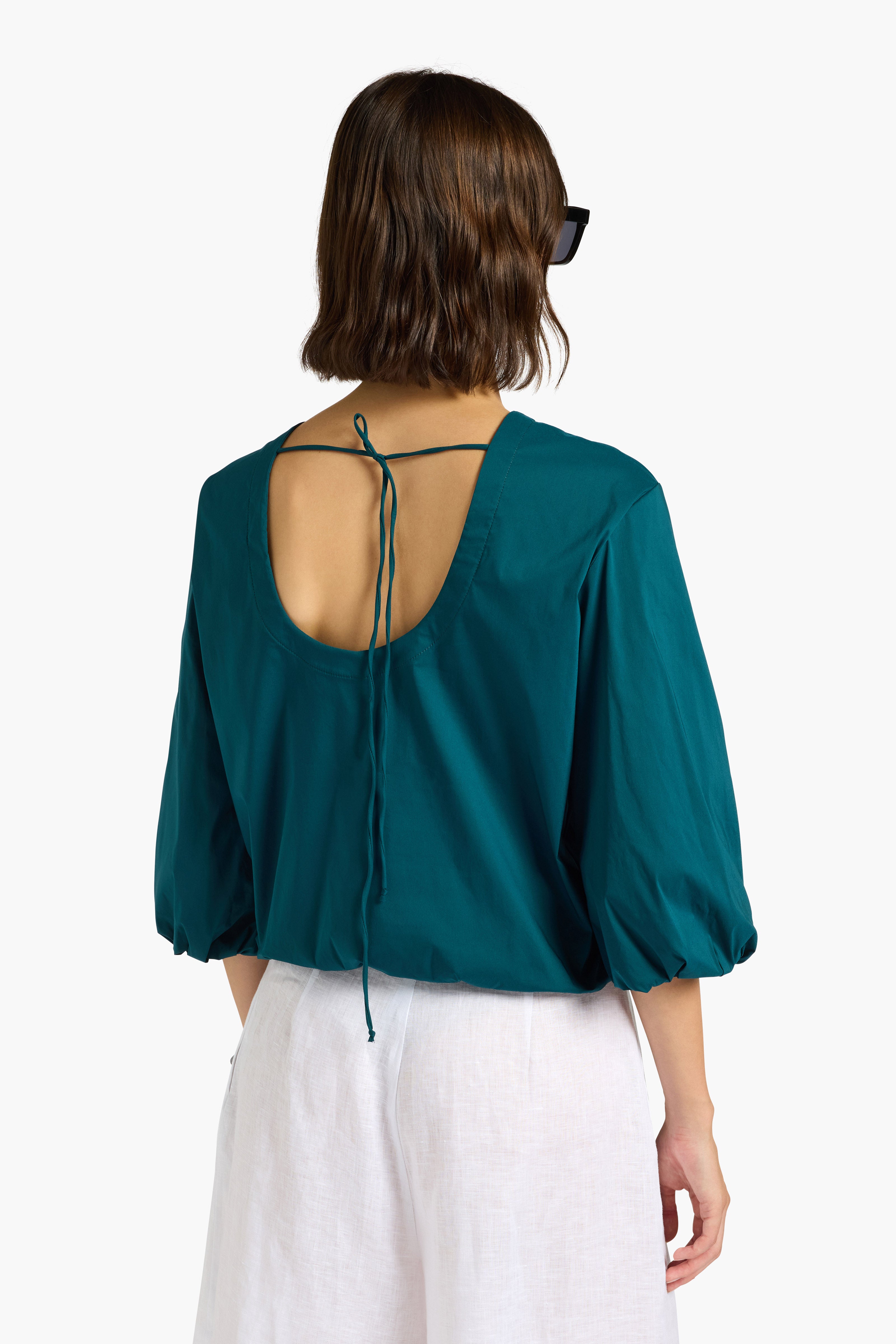 Liviana Conti Mary blouse eucalyptus popeline stretch