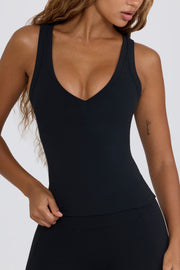 Oh Polly Bo+Tee BT2169 Débardeur Col V Noir Brassière
