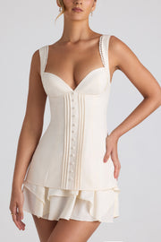 Oh Polly Cassandra 8269 mini robe corset ivoire volants
