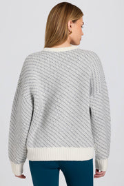 Oh Polly Pull Logo Oversize Ice Maille Lourde Chaude