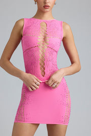 Oh Polly Embellished 8177 top col montant rose bonbon