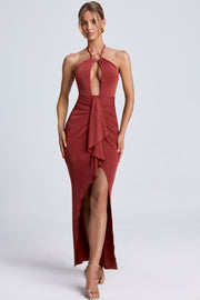Oh Polly Margot robe maxi sienna fente haute